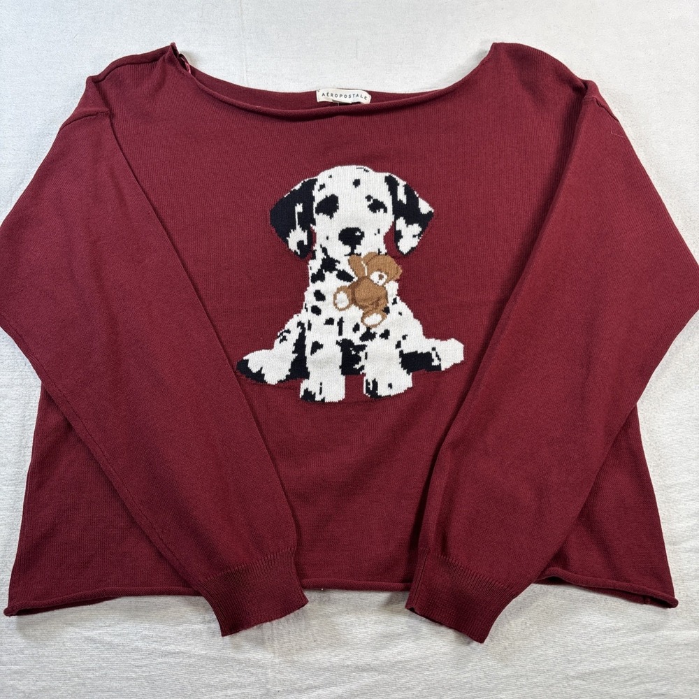 Aeropostale  Women's Off The Shoulder Burgundy Salvation Sweater Small